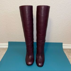 Zara Size 6 Maroon Leather Boots